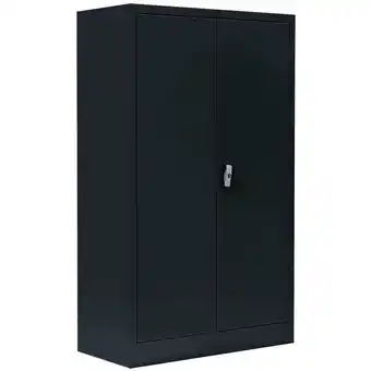 ManoMano Lüllmann - Stahl-Aktenschrank Metallschrank abschließbar Büroschrank Stahlschrank Schwarz 120 x 80 x 38,3cm 530299 - schwarz Angebot