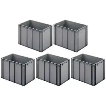 ManoMano Proregal-aufbewahrung Für Profis - SparSet 5x Eurobehälter mit geschlossenem Griff HxBxT 42x40x60cm 70 Liter Grau Eurobox, Tr Angebot