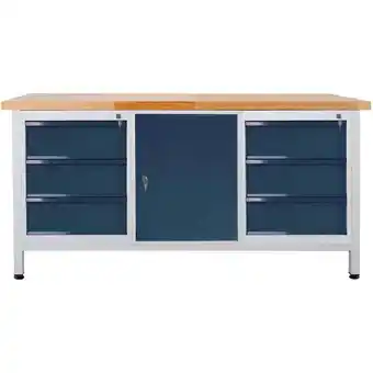 ManoMano Proregal-betriebsausstattung Zum Fairen Preis - Werkbank Giant Rhino mit 6 Schubladen + 1 Tür HxBxT 84x170x60cm Traglast 500k Angebot