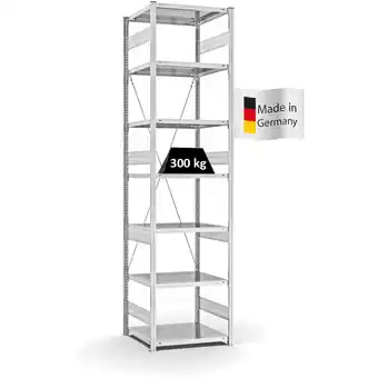 ManoMano Proregal-qualitätsregale Made In Germany - Fachbodenregal Stecksystem T-Profil Grundregal HxBxT 300x75x60cm 7 Ebenen Fachlast Angebot