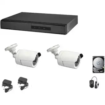 ManoMano Videoüberwachung kit ahd cloud dvr 4 kanäle 2 kameras 5 mpx hd 1 tb Angebot