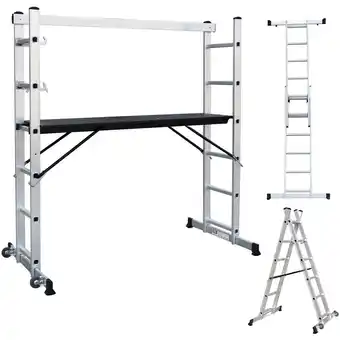 ManoMano Todeco - Gerüstbock höhenverstellbar bis 150 kg belastbar, Alu Gerüst fahrbar, Arbeitsgerüst mit Treppenverstellung, en 131 g Angebot