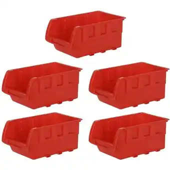 ManoMano SuperSparSet 5x Sichtlagerbox aus Kunststoff Rot BxHxT 6x8x11,5cm Sortimentskasten, Sortimentsbox - Rot Angebot