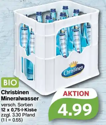 Famila Nord West Christinen Mineralwasser  12 x 0,75-I-Kiste Angebot