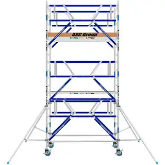 ManoMano Asc Group - asc Rollgerüst ags Pro 305x135cm mit Holz-Plattformen und doppelseitigem Geländer 6,3m Arbeitshöhe Angebot