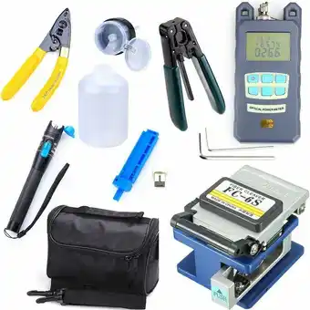 ManoMano Senderpick - 10-in-1 Wasserdichtem Werkzeugsatz +FC-6S Fiber Cleaver & optischer Leistungsmesser Faseroptik ftth Toolkit Angebot