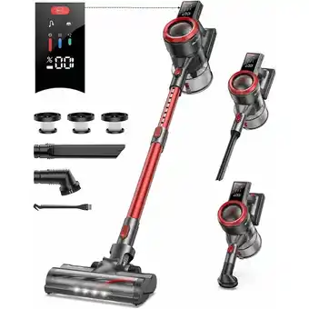 ManoMano Kabelloser Staubsauger 33000Pa, Staubsauger Kabellos mit Touchscreen, Bis zu 55 Min Laufzeit,LED Elektrobürste, Abnehmbarem A Angebot