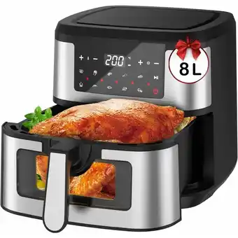 ManoMano Heißluftfritteuse 8L/9,7L Ohne Öl Air Fryer 1600W Heizluft Fritteuse led Touchscreen, Airfryer Einstellbare Zeit/Temperaturre Angebot