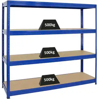 ManoMano Proregal-preiswerte Qualität - proregal Schwerlastregal dino HxBxT 180x200x60cm Fachlast 500kg Blau - Blau Angebot