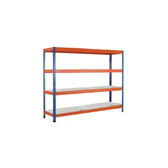 ManoMano Schulte Weitspannregal mit Spanplatten Z1 HxBxT 304,8x214,6x47cm 4 Ebenen Fachlast 577kg Blau/Orange/Verzinkt - Blau/Orange Angebot