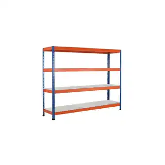 ManoMano Schulte Weitspannregal mit Spanplatten Z1 HxBxT 198x245x77,3cm 4 Ebenen Fachlast 500kg Blau/Orange/Verzinkt - Blau/Orange Angebot