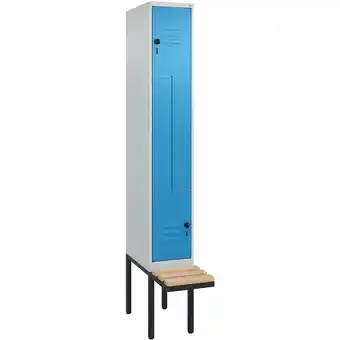 ManoMano C+p Möbelsysteme - c+p Z-Spind Classic plus mit schwebender Sitzbank aus Kunststoff 4 Abteile HxBxT 212x60x81,5cm Zylindersch Angebot