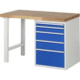 ManoMano Proregal-profi Arbeitsplatzeinrichtungen - Werkbank Serie 7000 - Modell 7511 HxBxT 89x125x70cm 5x Schublade Schubladenmaße 1x Angebot