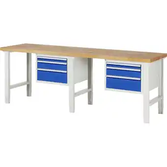 ManoMano Proregal-profi Arbeitsplatzeinrichtungen - Werkbank Serie 7000 - Modell 7126 HxBxT 79-114x250x70cm 6x Schublade Schubladenmaß Angebot