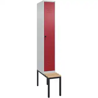 ManoMano C+p Möbelsysteme - c+p Spind Classic plus mit untergebauter Sitzbank aus Buche-Hartholz 2 Abteile HxBxT 212x80x81,5cm Sicherh Angebot