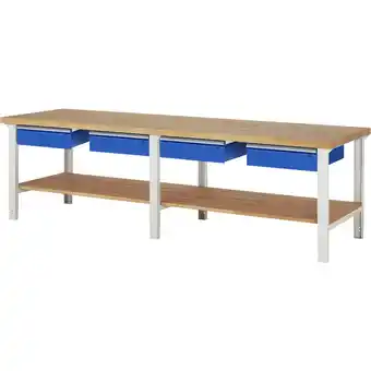 ManoMano Proregal-profi Arbeitsplatzeinrichtungen - Werkbank Serie 7000 - Modell 7002 HxBxT 79-114x300x90cm 4x Schublade + Ablageboden Angebot