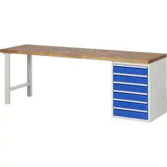 ManoMano Proregal-profi Arbeitsplatzeinrichtungen - Werkbank Serie 7000 - Modell 7516 HxBxT 89x250x70cm 6x Schublade Schubladenmaße 6x Angebot