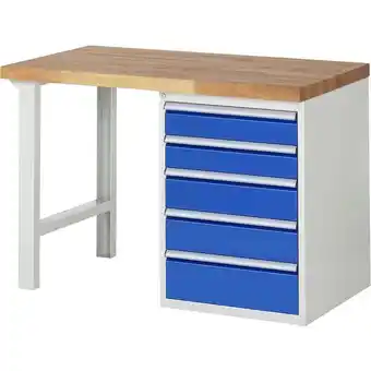 ManoMano Proregal-profi Arbeitsplatzeinrichtungen - Werkbank Serie 7000 - Modell 7513 HxBxT 84x125x70cm 5x Schublade Schubladenmaße 2x Angebot