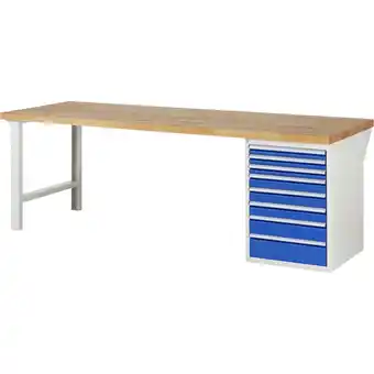 ManoMano Proregal-profi Arbeitsplatzeinrichtungen - Werkbank Serie 7000 - Modell 7519 HxBxT 84x250x90cm 8x Schublade Schubladenmaße 3x Angebot