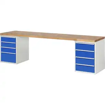 ManoMano Proregal-profi Arbeitsplatzeinrichtungen - Werkbank Serie 7000 - Modell 7820 HxBxT 84x300x90cm 8x Schublade Schubladenmaße 3x Angebot