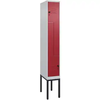 ManoMano C+p Möbelsysteme - c+p Z-Spind Classic plus mit Gestell 4 Abteile HxBxT 212x80x50cm Sicherheits-Drehriegel Stahl Verkehrsweiß Angebot