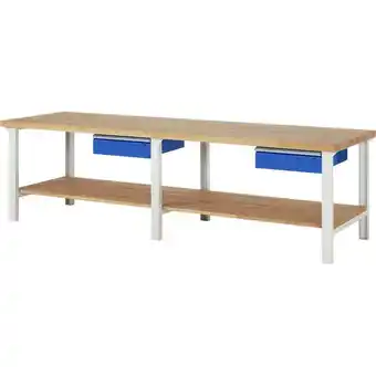 ManoMano Proregal-profi Arbeitsplatzeinrichtungen - Werkbank Serie 7000 - Modell 7001 HxBxT 84x300x90cm 2x Schublade + Ablageboden Sch Angebot