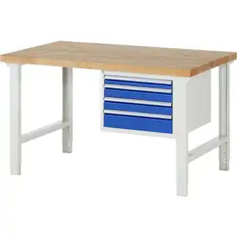 ManoMano Proregal-profi Arbeitsplatzeinrichtungen - Werkbank Serie 7000 - Modell 7132 HxBxT 79-114x150x90cm 4x Schublade Schubladenmaß Angebot