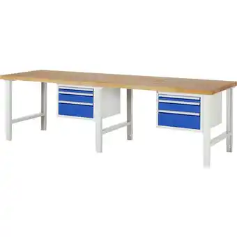 ManoMano Proregal-profi Arbeitsplatzeinrichtungen - Werkbank Serie 7000 - Modell 7126 HxBxT 79-114x300x90cm 6x Schublade Schubladenmaß Angebot