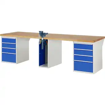 ManoMano Werkbank Serie 7000 - Modell 7510 HxBxT 89x300x90cm 8x Schublade + 1x Schrank inkl. SchPROREGALbstock Schubladenmaße 8x180mm  Angebot