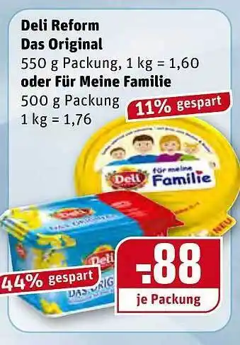 REWE Kaufpark Deli Reform Das Original oder Für Meine Familie Angebot