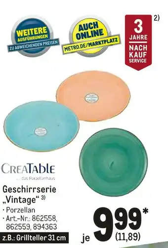 METRO Creatable geschirrserie „vintage“ Angebot