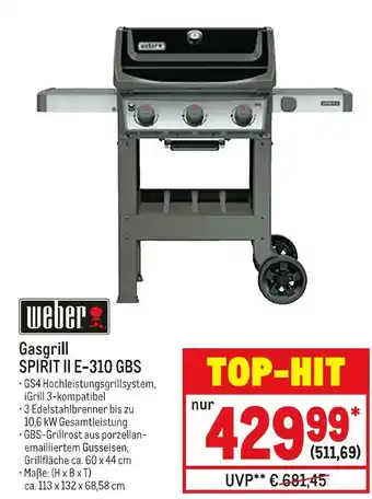 METRO Weber gasgrill spirit ii e-310 gbs Angebot