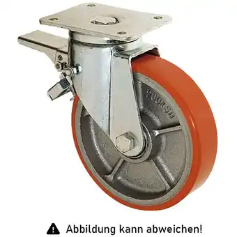 ManoMano Schwerlast Polyurethan- Lenkollen mit Doppelstop Ø200x50mm 850kg Tragkraft - Rollcart Angebot