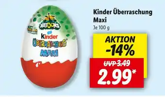 Lidl Kinder überraschung maxi Angebot