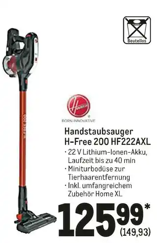 METRO Hoover handstaubsauger h-free 200 hf222axl Angebot