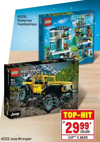 METRO Lego oder lego technic 42122 jeep wrangler oder 60291 modernes familienhaus Angebot