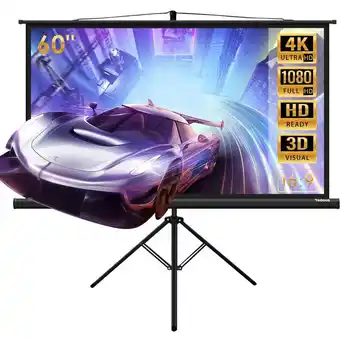 ManoMano Todeco - Leinwand mit Stativ 60 Zoll, Tragbar Projektor Leinwand, 130 x 75 cm, 16:9, 4K hd Klappbar Beamer Projektion Filme L Angebot