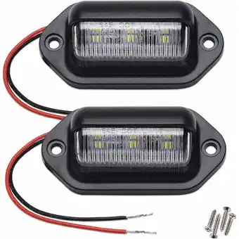 ManoMano Qiedie - 2 LED-Kennzeichenleuchten, 12 V–24 v dc, wasserdichtes 6-SMD-Kennzeichenleuchten-Rücklicht, für lkw, suv, Anhänger,  Angebot