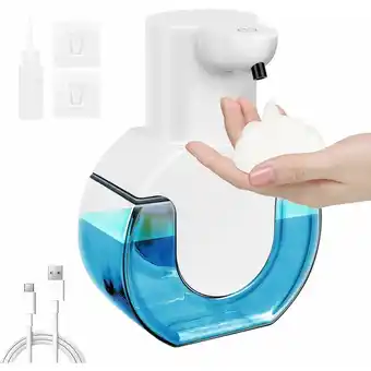 ManoMano Qiedie - Automatischer Schaumseifenspender, 420 ml, nachfüllbarer automatischer Seifenspender, IPX5 wasserdicht, U-förmiger S Angebot