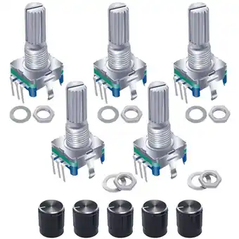 ManoMano Qiedie - Stück EC11 Drehgeber Digitalpotentiometer 360 Grad 5 Pins 20 Punkte, Codeschalter Potentiometer, Encoderschalter, fü Angebot