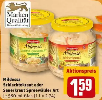 REWE Mildessa schlachtekraut oder sauerkraut spreewälder art Angebot