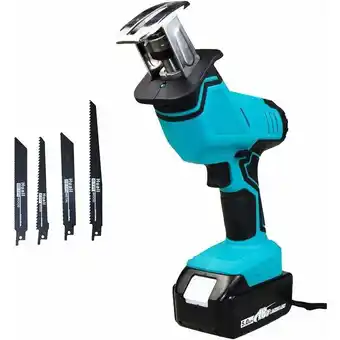 ManoMano Akku Säbelsäge, Kompatibel mit Makita Akku,0-3000SPM Variable Geschwindigkeit, mit 4 Säbelsägeblatt und LED-Licht, für Angebot