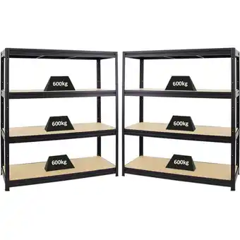 ManoMano Proregal-preiswerte Qualität - proregal Mega Deal 2x Schwerlastregal dino HxBxT 180x160x60cm Fachlast 600kg Schwarz - Schwarz Angebot