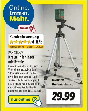 Lidl Parkside kreuzlinienlaser mit stativ Angebot