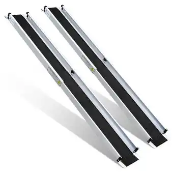 ManoMano Swanew - Rollstuhlrampe aus Aluminium mobil Rampe Rollstuhl klappbar Auffahrrampe bis 272 kg Anti-Rutsch für Zuhause, Treppen Angebot