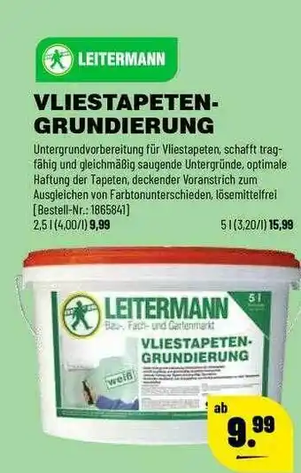 Leitermann Baumarkt Leitermann Vliestapeten-grundierung Angebot