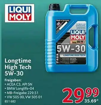 Selgros Liqui Moly Longtime High Tech 5w-30 Angebot