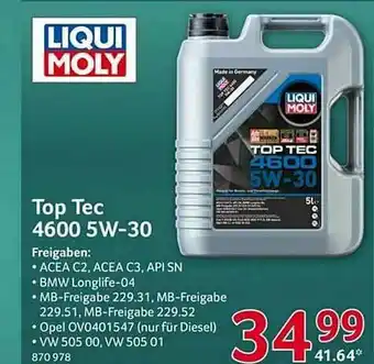 Selgros Liqui Moly Top Tec 4600 5w-30 Angebot