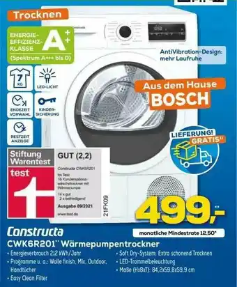 Euronics XXL Constructa Cwk6r201 Wärmepumpentrockner Angebot