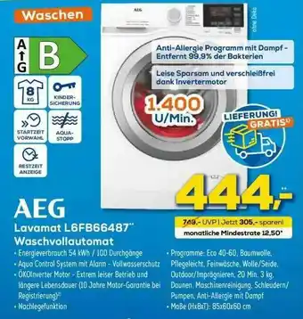 Euronics XXL Aeg Lavamat L6fb66487 Waschvollautomat Angebot